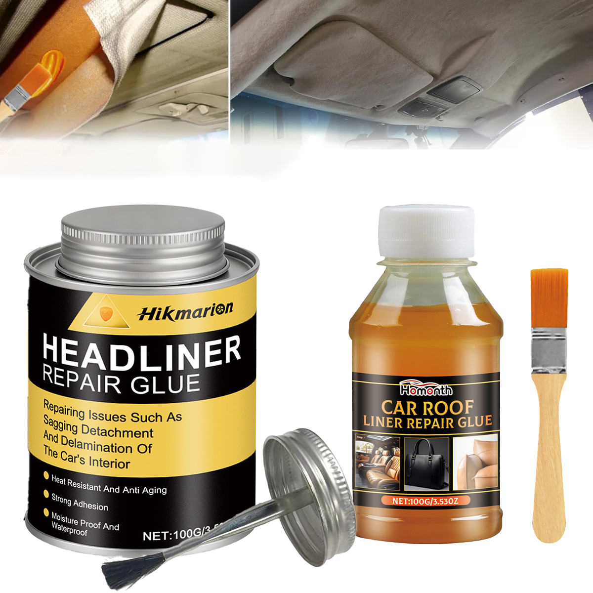 Fabric Glue Bond - กาวซ่อมแซมแผ่นบุหลังคา 100 มล. กาวติดแน่น ซ่อมแซมรวดเร็ว กาวติดผ้าหลังคารถยนต์