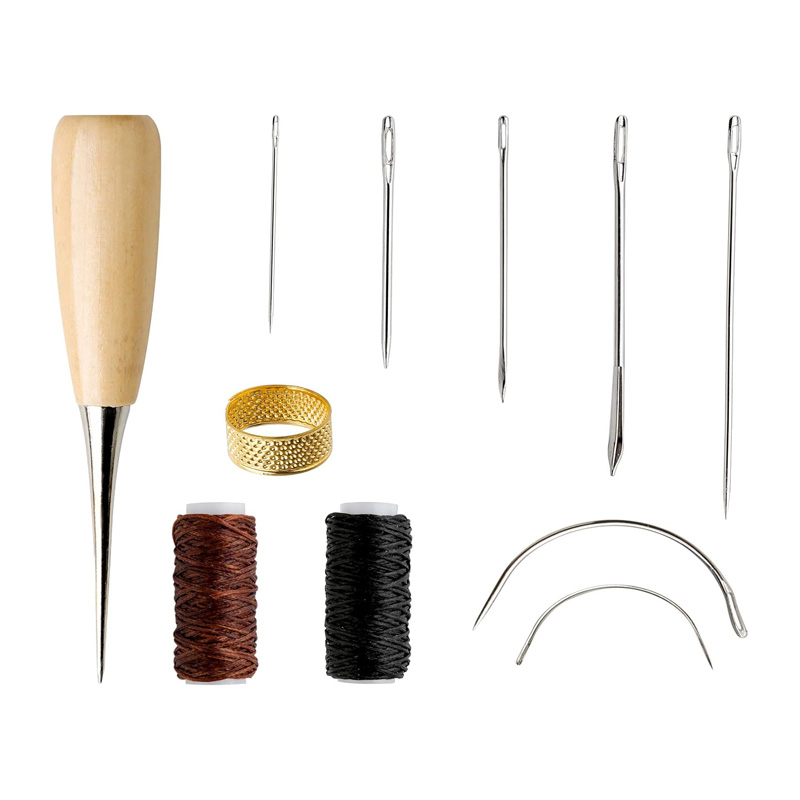 Textile Sewing Kit - ชุดเย็บหนัง 10/11 ชิ้น ชุดเครื่องมืองานฝีมือหนัง ชุดซ่อมหนัง ชุดซ่อมเย็บหนังด้วยมือ