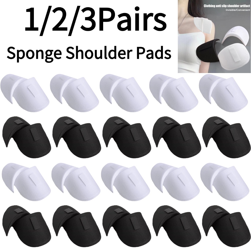 Shoulder Pad Set In - แผ่นรองไหล่ฟองน้ำ 1/2/3 คู่ ชุดเย็บติดสำหรับเสื้อผ้าผู้หญิง ผู้ชาย เสื้อแจ็คเก็ต