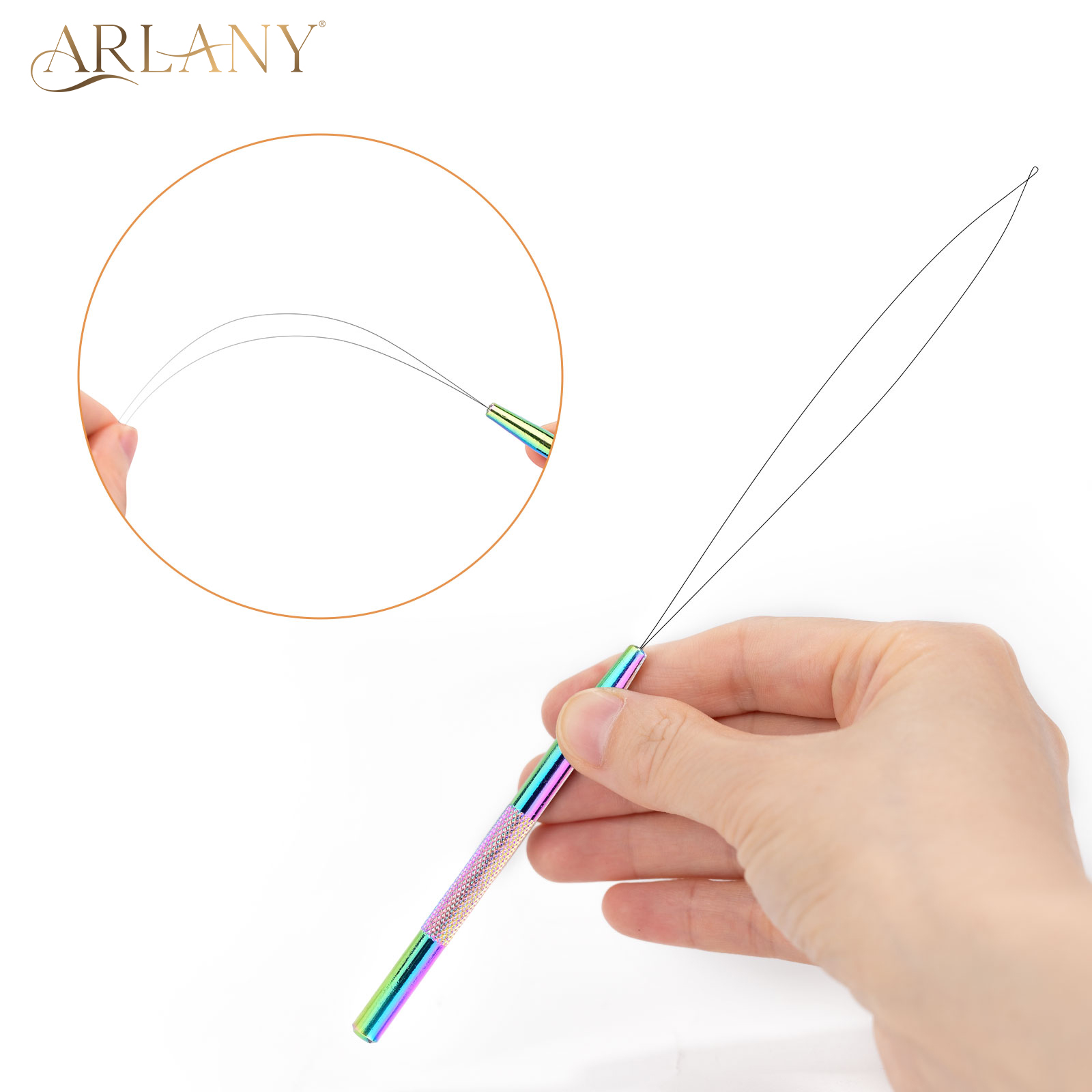 Needle Threader Tool - 1ชิ้นไมโครแหวนลูกปัดเครื่องมือห่วงดึงเข็มเกลียวเครื่องมือต่อผมเครื่องมือเสริมความงามร้านเสริมสวย