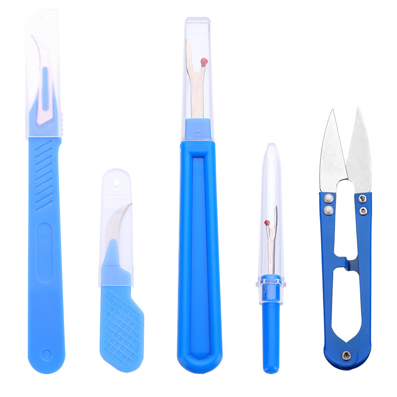 Seam Ripper Tool - ชุดเครื่องมือถอดตะเข็บเย็บผ้า สีฟ้า สำหรับงานเย็บปักถักร้อย งานฝีมือ และงานเย็บผ้าทั่วไป