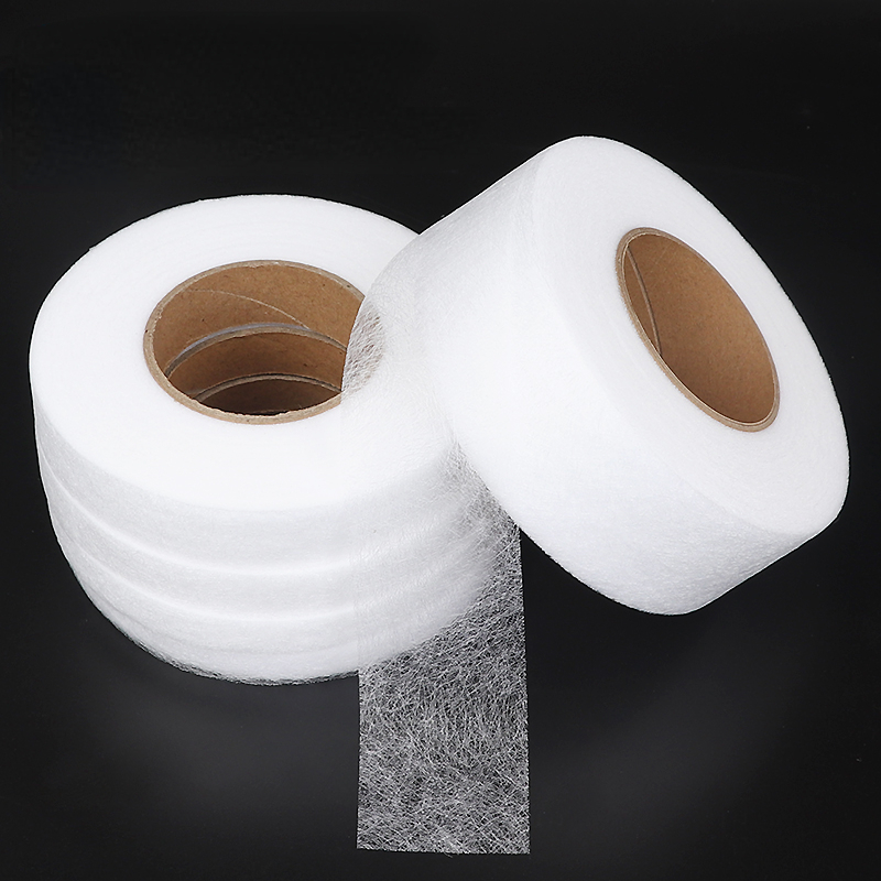 Hem Tape Fusible - เทปผ้าเทปกาวแบบเย็บสองหน้ายาว64เมตรผ้าดิบแบบทำมือ