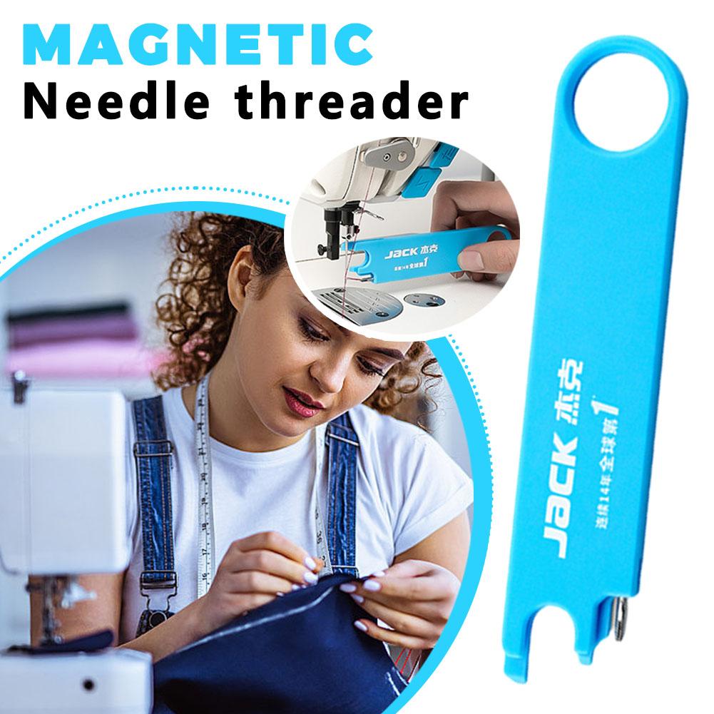 Needle Threader Tool - เครื่องร้อยด้ายแม่เหล็กแบบแจ็ค พร้อมแว่นขยายและไม้บรรทัด – เครื่องมือร้อยด้ายง่ายๆ ภายในหนึ่งวินาที สำหรับงานเย็บปักถักร้อย