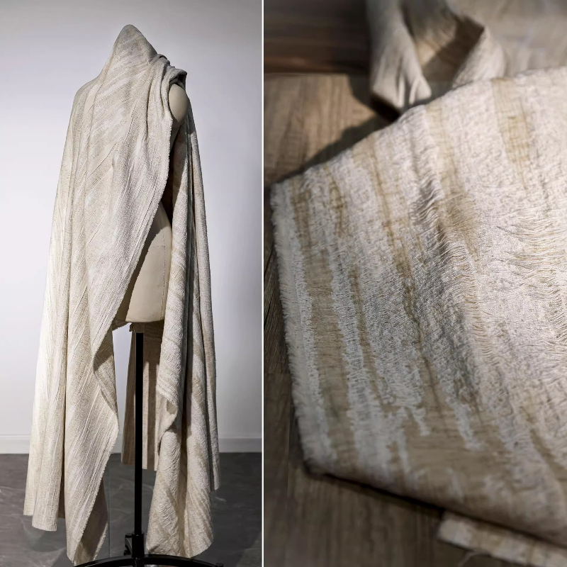 Sewing Recycle - ผ้าลินินสร้างสรรค์ผ้า Jacquard รีไซเคิลผ้าฝ้าย 3D นูน Distressed