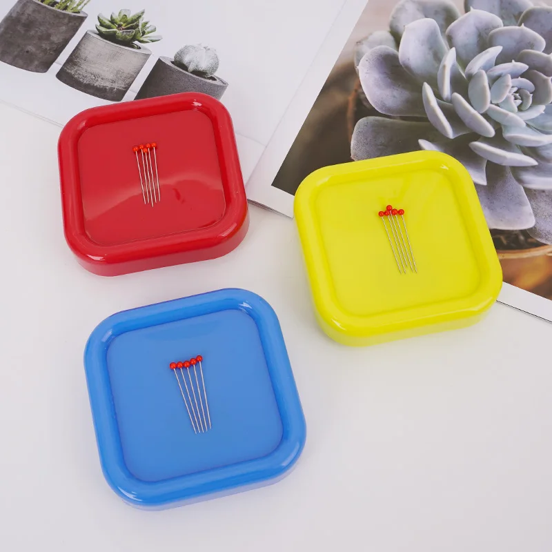 Sewing Pin Cushion - สีสแควร์แม่เหล็กเข็มตําแหน่งเข็มมือเย็บเข็มเครื่องมือเก็บเข็มแม่เหล็กใส่เข็มดูดกล่อง