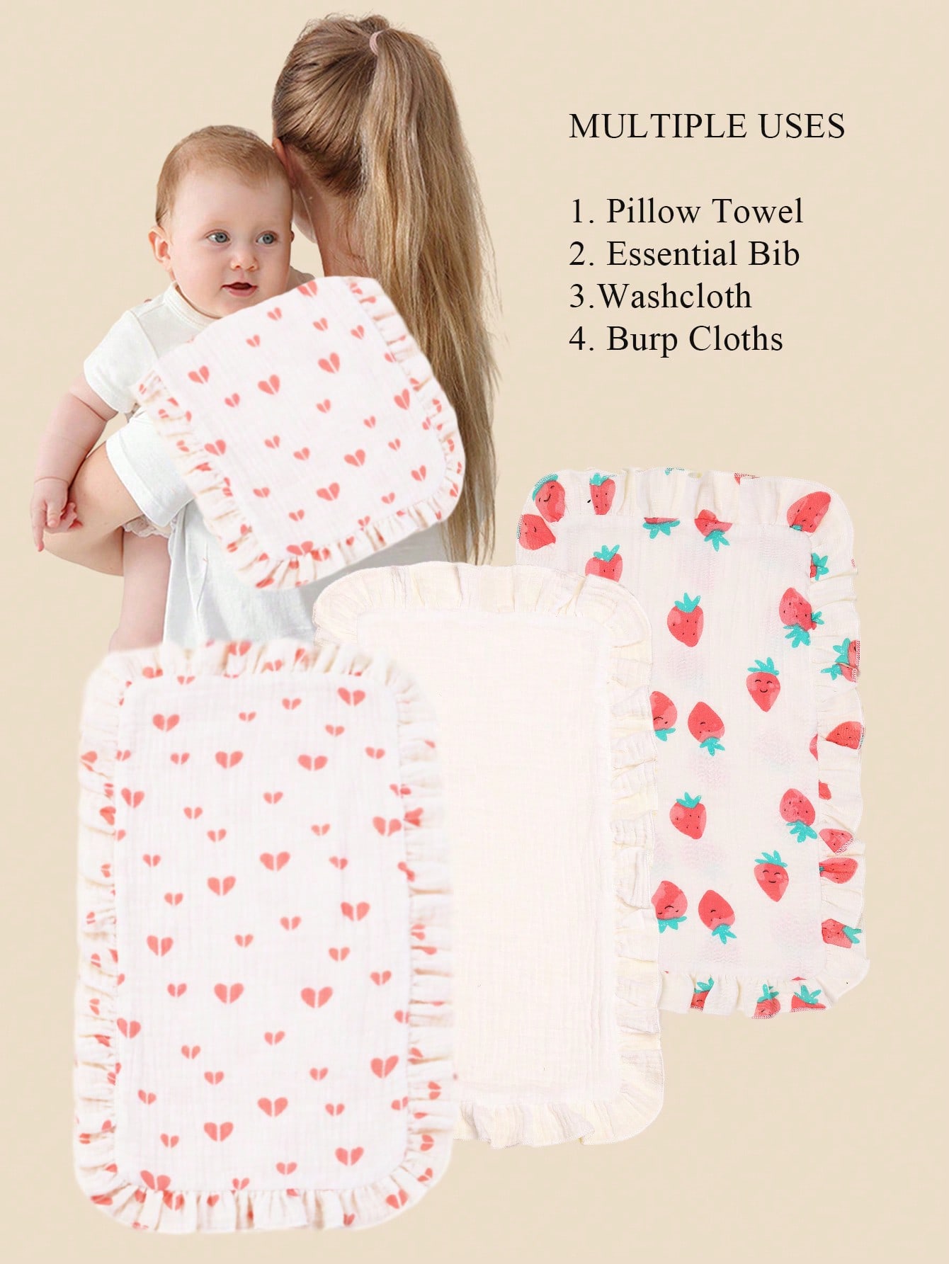 ผ้าเช็ดน้ำลายเด็กอ่อน 3 ชิ้น/ช - Shoulder Pad Set In บทวิจารณ์และราคา