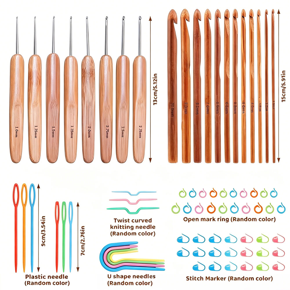 ชุดเข็มโครเชต์ไม้ไผ่ 74 ชิ้น พ - Sewing Knit บทวิจารณ์และราคา