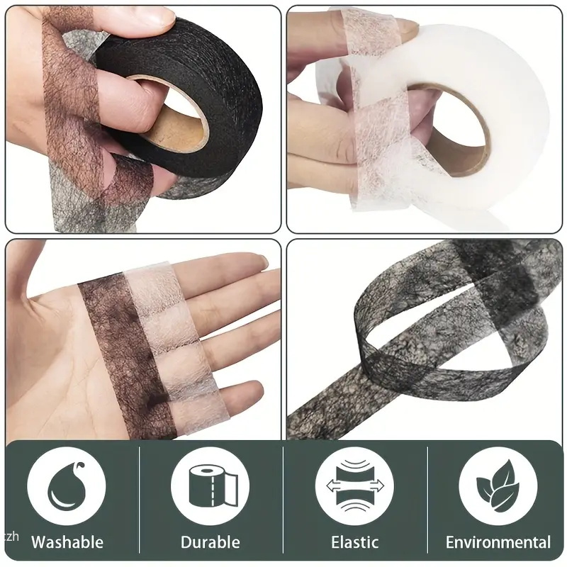 เทปกาวสองหน้าสีดำขาว 2 ม้วน สำ - Hem Tape Fusible บทวิจารณ์และราคา