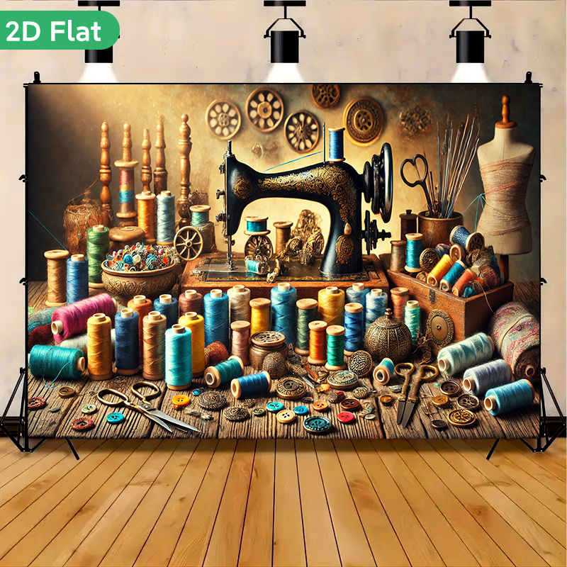 งานศิลปะตกแต่งผนังสไตล์วินเทจเ - Textiles Sewing Machine บทวิจารณ์และราคา