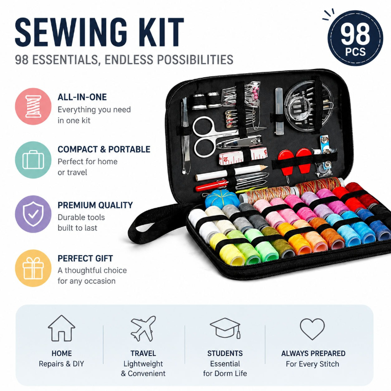 68/98 ชิ้นชุดเครื่องมืออุปกรณ์ - Textile Sewing Kit บทวิจารณ์และราคา